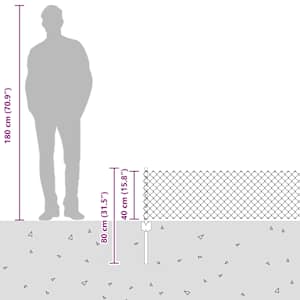 Plot s sloupkem Šedá 0,4 x 25 m Ocel a PVC - obrázek 7