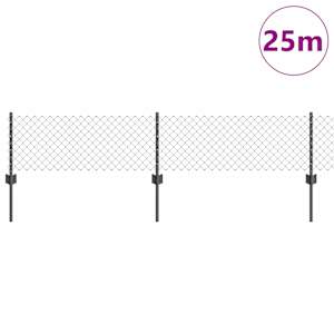 Plot s sloupkem Šedá 0,4 x 25 m Ocel a PVC - obrázek 3