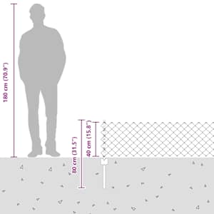Plot s sloupkem Šedá 0,4 x 25 m Ocel a PVC - obrázek 7