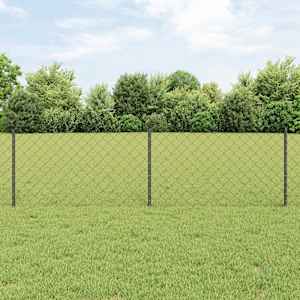 Plot s řetězovým odkazem a sloupkem 25 x 0,6 m Šedá Síťovina - obrázek 1