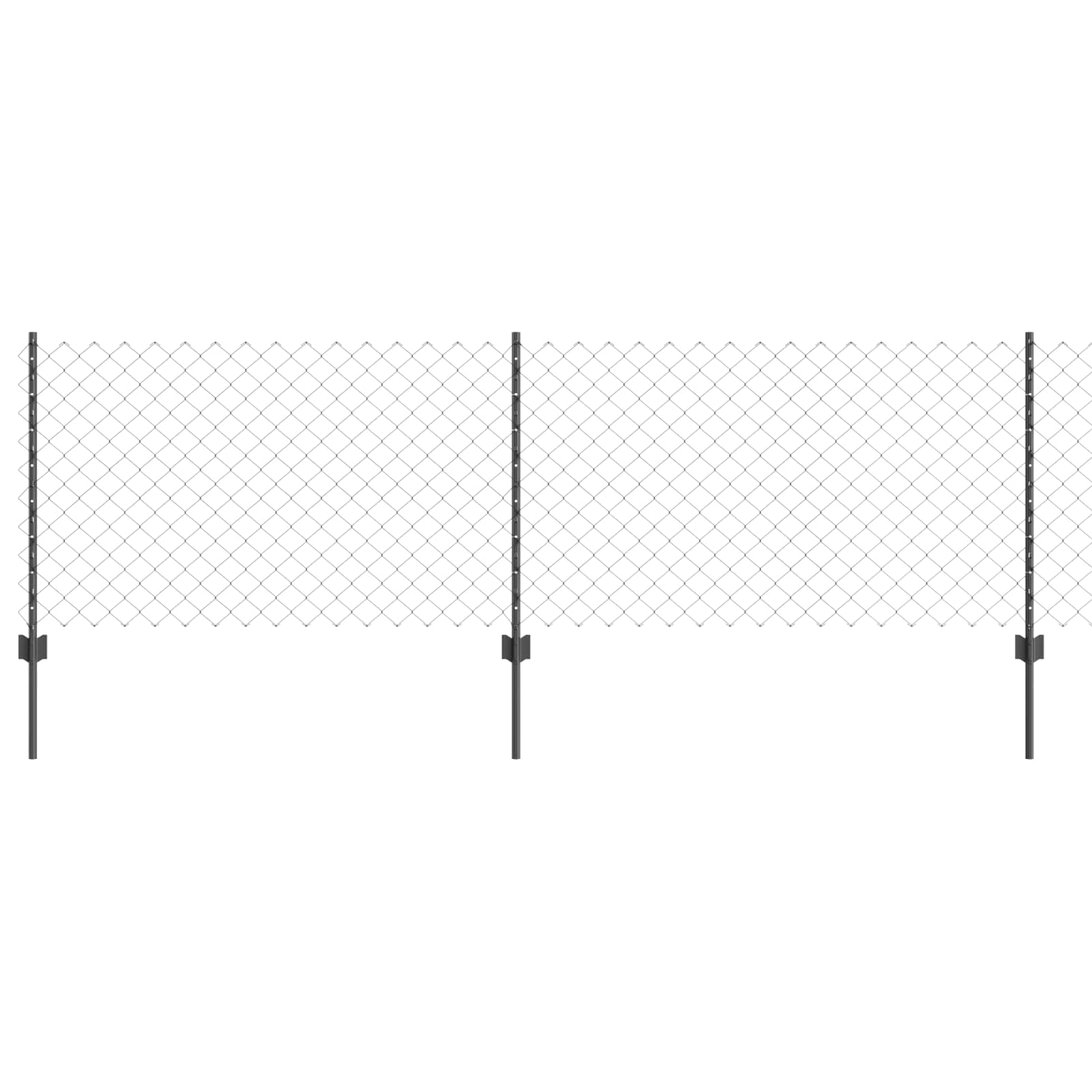 Thumbnail - vidaXL Zaun mit Pfosten Grau 0,8 x 25 m Stahl