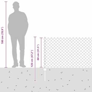 Sítový plot s příčkou 25 x 0,8 m (Š x V) Žárově zinkovaná ocel - obrázek 7