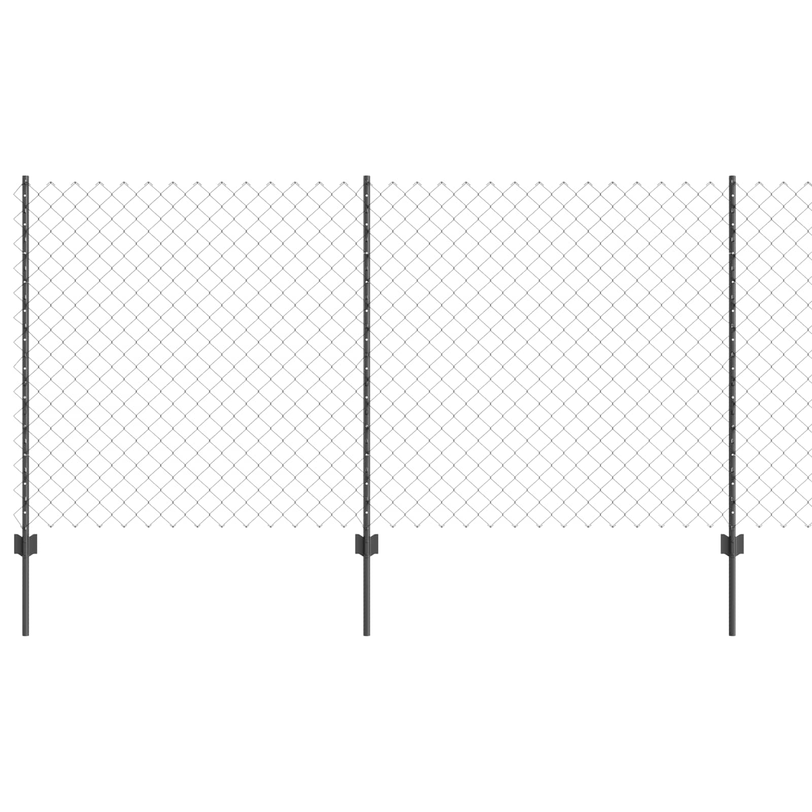 Kædehegn med 44 U-poster Grå 1.2x25 m Stål