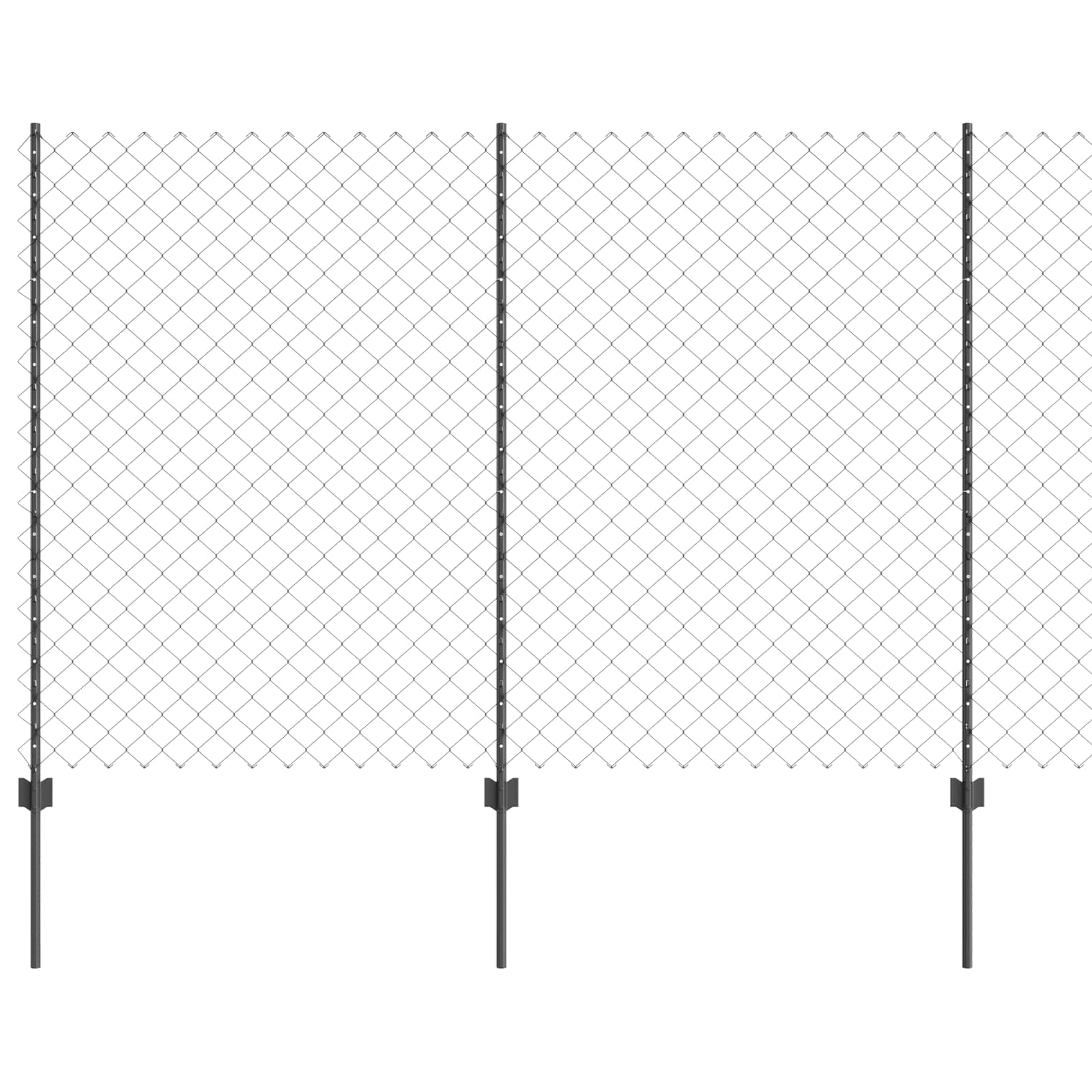 kædehegn sæt Sæt af 2 Grå Galvaniseret stål 25 x 1,5 m