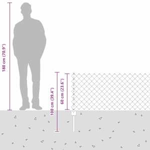 Sítový plot s příčkou 10 x 0,6 m (Š x V) Žárově zinkovaná ocel - obrázek 13