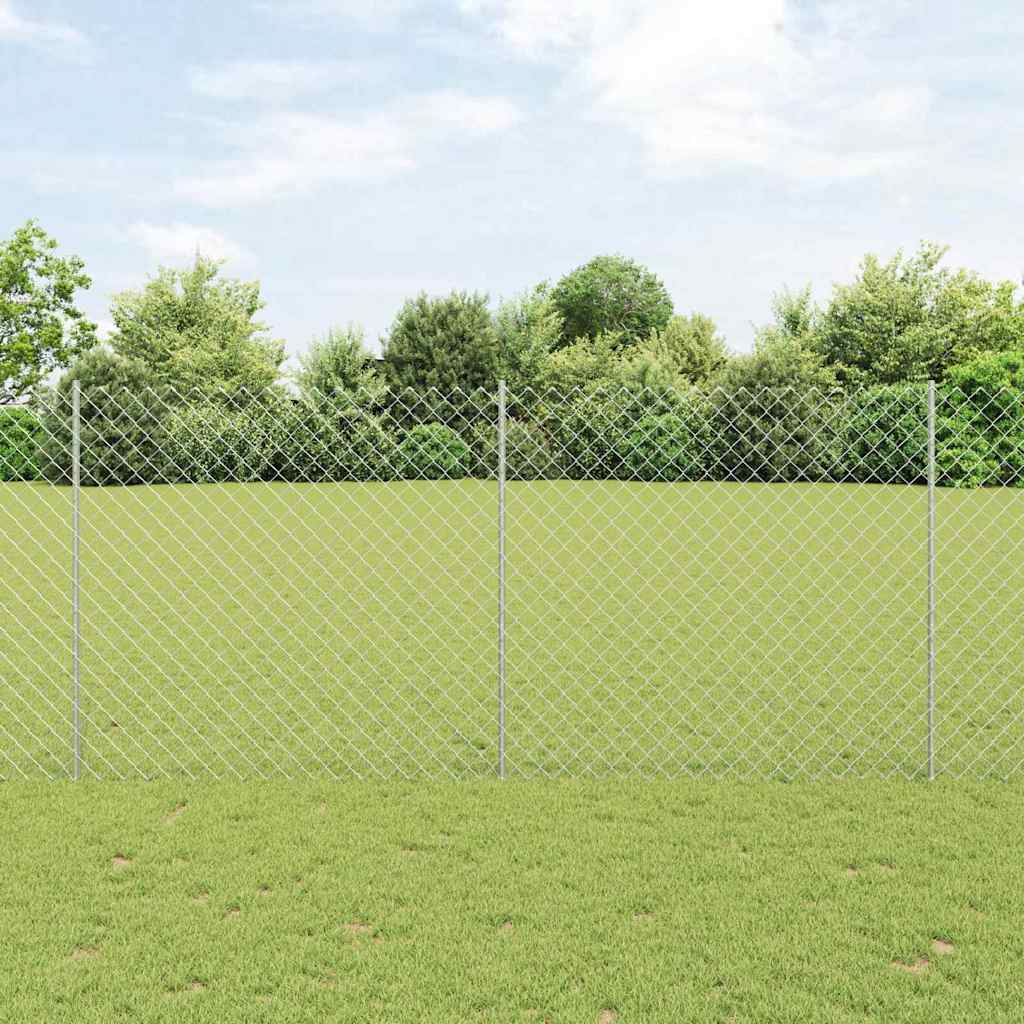 ahel-link piirdeaed 20 U-postiga Hõbedane 1.4x10 m teras