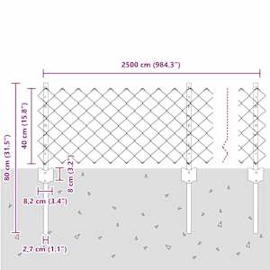 Sítový plot s příčkou 25 x 0,4 m (Š x V) Žárově zinkovaná ocel - obrázek 11