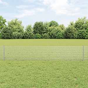Venkovní svářečský drátěný plot s sloupky 10 x 0,4 m Stříbrná - obrázek 1