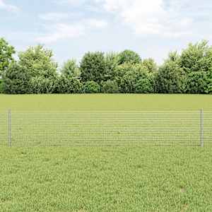Venkovní svářečský drátěný plot s sloupky 10 x 0,4 m Stříbrná - obrázek 1