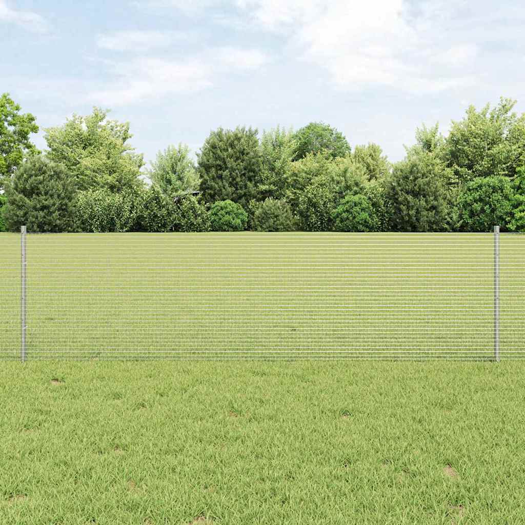 Værket Trådhegn med 5 U Posts Sølv 0.6x10 m Stål