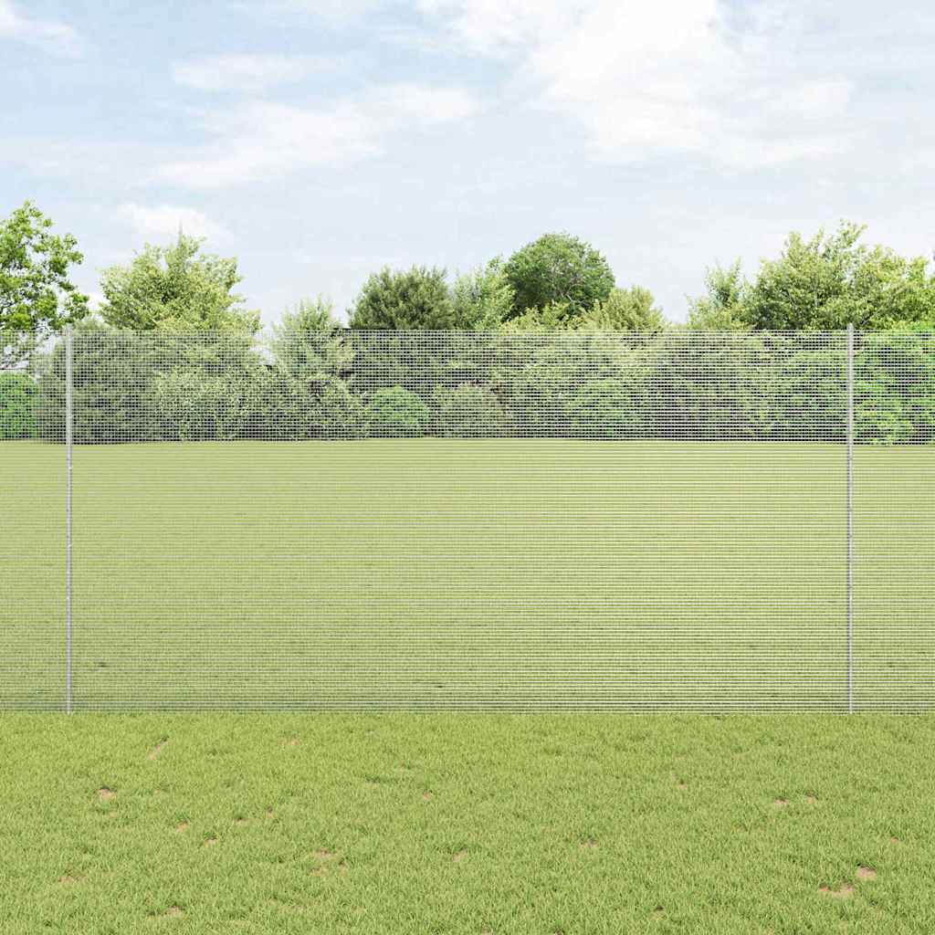 Zváraná drôtová ohrada s 22 U stĺpmi strieborná 1.5x25 m oceľ 3336372