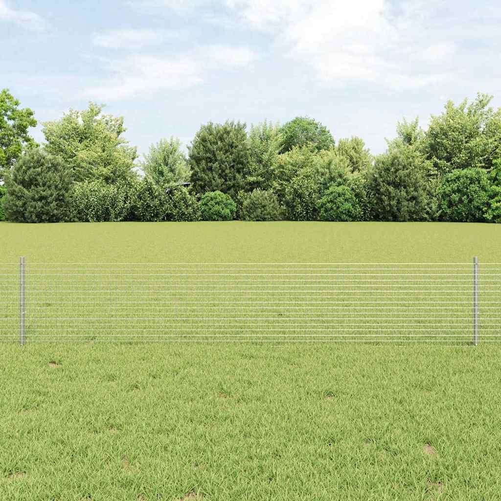 Keevitatud Traadi Aed koos 22 U Postiga Hõbedane 0.4x50 m Teras