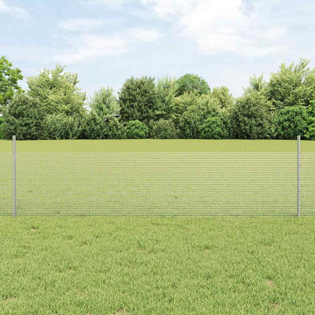 Svejset Trådhegn med 22 U Stænger Sølv 0.5x50 m Stål