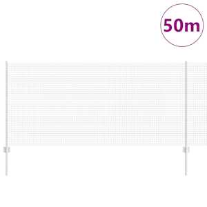 Venkovní svářečský drátěný plot s sloupky 50 x 1 m Stříbrná - obrázek 3