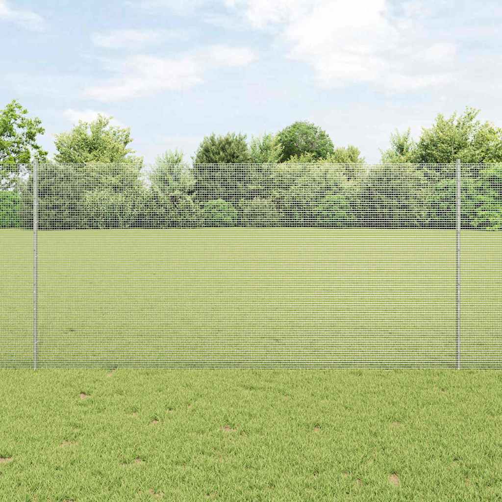 Keerutatud Traat Aed koos 44 U-postiga Hõbedane 1.2x50 m Teras