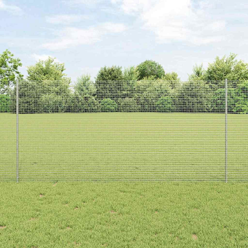 Svejset Trådhegn med 44 U-poster Sølv 1,2x50 m Stål