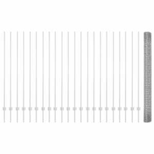 Venkovní svářečský drátěný plot s sloupky 50 x 1,6 m Stříbrná - obrázek 5