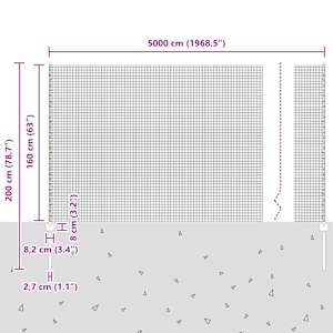 Venkovní svářečský drátěný plot s sloupky 50 x 1,6 m Stříbrná - obrázek 12