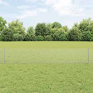 Venkovní svářečský drátěný plot s sloupky 100 x 0,4 m Stříbrná - obrázek 1