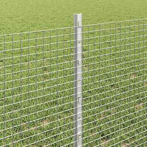 Venkovní svářečský drátěný plot s sloupky 100 x 0,6 m Stříbrná - obrázek 4