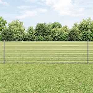 Venkovní svářečský drátěný plot s sloupky 100 x 0,6 m Stříbrná - obrázek 1