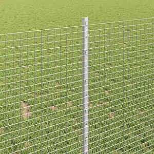 Venkovní svářečský drátěný plot s sloupky 100 x 1 m Stříbrná - obrázek 4