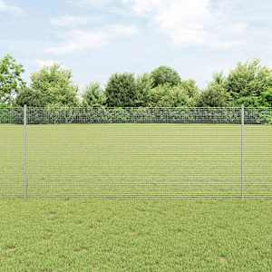 Venkovní svářečský drátěný plot s sloupky 100 x 1 m Stříbrná - obrázek 1