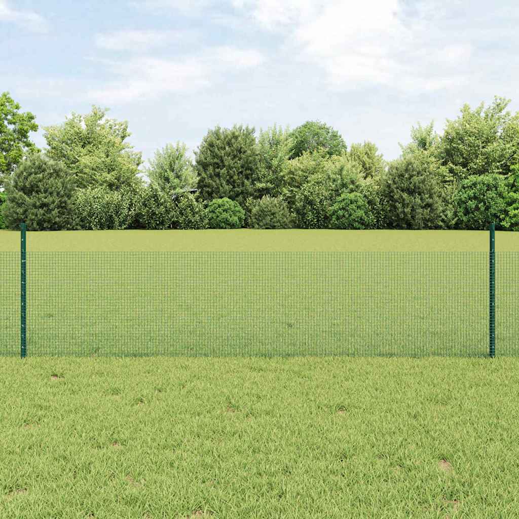 Rustikaalne aiapaneelide komplekt 2 tk Roheline Metall 10 x 0.5 m