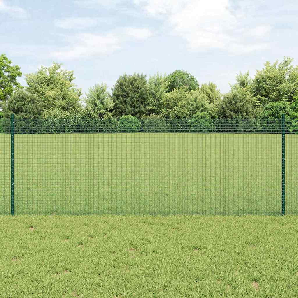 svejset trådhegn med 5 U-poster Grøn 0,8x10 m Stål