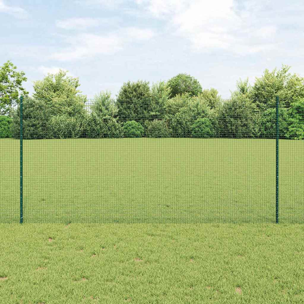 Svejset Trådhegn med 5 U-poster Grøn 1.2x10 m Stål