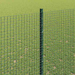 Venkovní svářečský drátěný plot s sloupky 10 x 1,5 m Zelená - obrázek 4