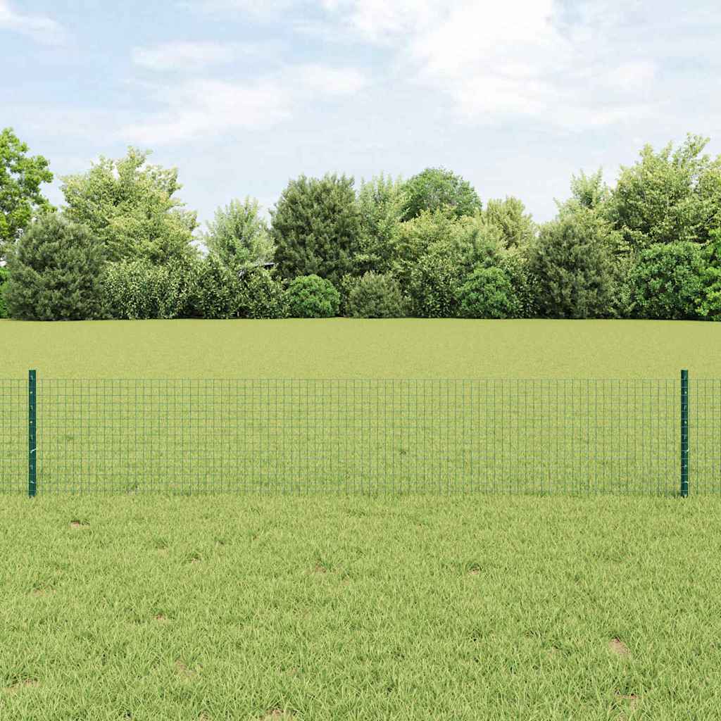 Zváraná drôtená brána s 11 U stĺpmi Zelená 0.4x25 m Oceľ 3336466