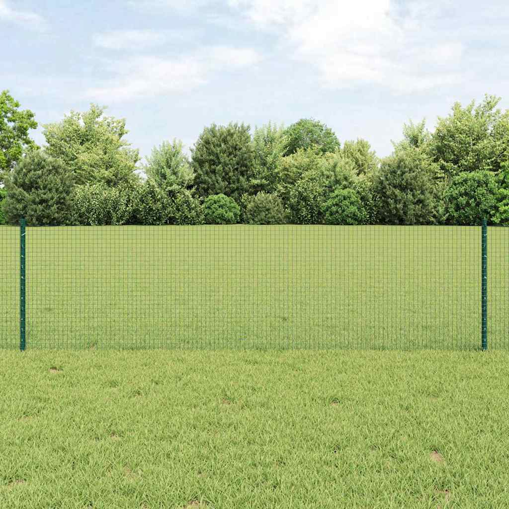 Zváraný drôtový plot s 11 U stĺpikmi Zelený 0.6x25 m Oceľ 3336473