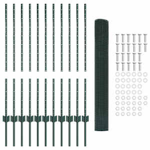Venkovní svářečský drátěný plot s sloupky 25 x 1 m Zelená - obrázek 6