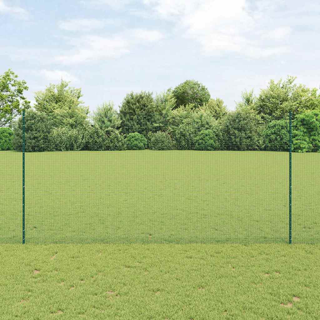 Zvážiteľný plot s 11 U stĺpmi Zelený 1,5x25 m Oceľ 3336493
