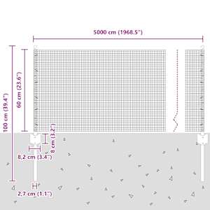 Svařovaná drátěná oplocení s sloupkem 50 x 0,6 m (Š x V) - obrázek 11