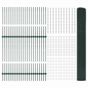Venkovní svářečský drátěný plot s sloupky 100 x 1 m Zelená - obrázek 4