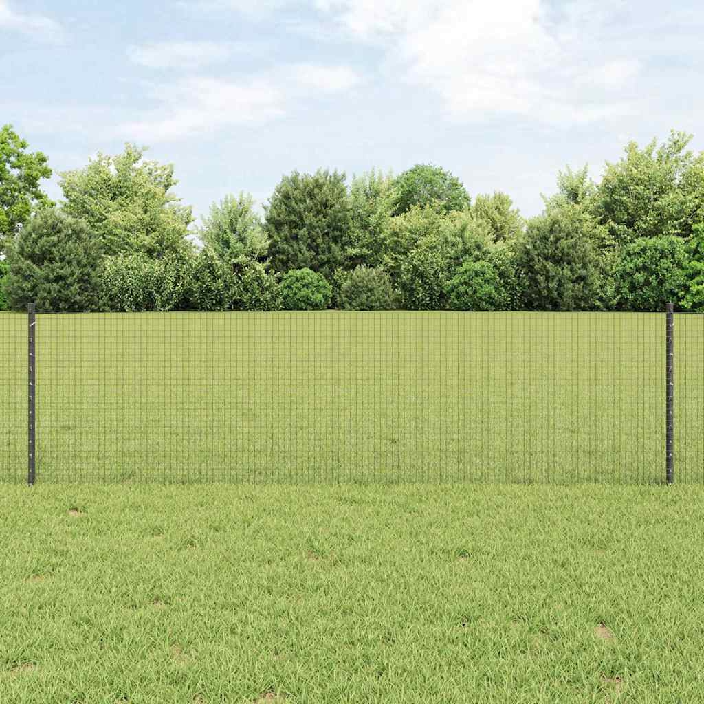 svejset trådhegn med 5 U-poster grå 0.6x10 m stål