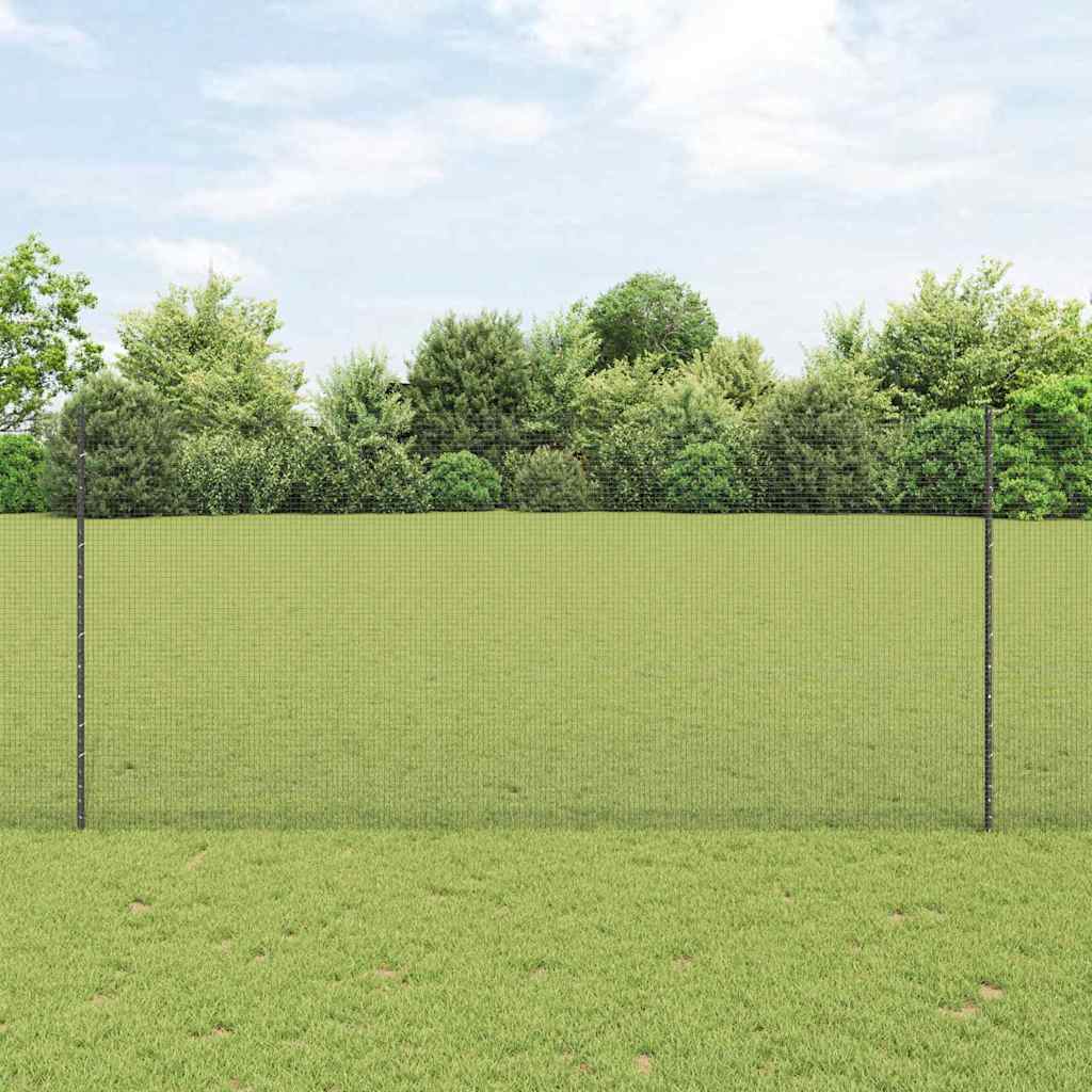 svejset trådhegn med 10 U-stolper Grå 1.4x10 m Stål