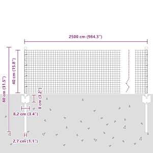 Plot s sloupkem Šedá 0,4 x 25 m Ocel a PVC - obrázek 11