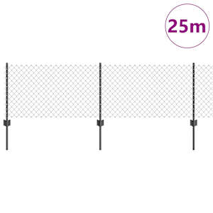 Plot s sloupkem Šedá 0,4 x 25 m Ocel a PVC - obrázek 3