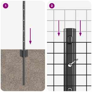 Plot s sloupkem Šedá 0,4 x 25 m Ocel a PVC - obrázek 10