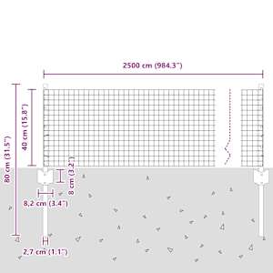 Plot s sloupkem Šedá 0,4 x 25 m Ocel a PVC - obrázek 11
