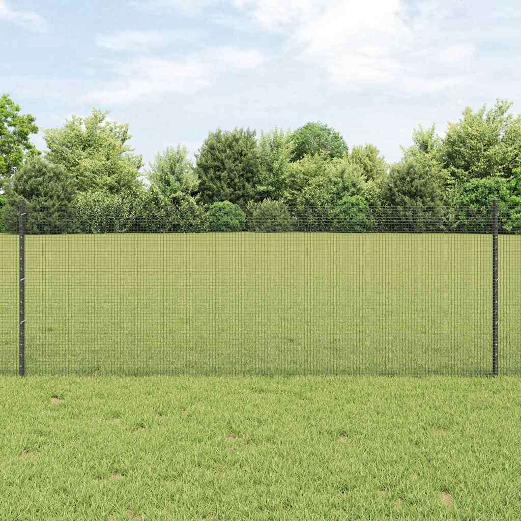 svejsede trådhegn med 11 U-poster Grå 0.8x25 m Stål