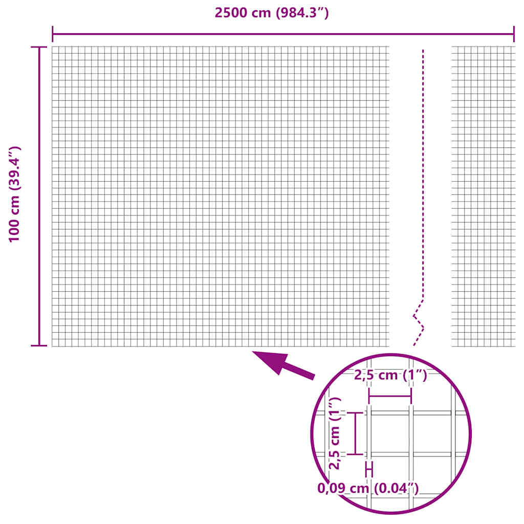 Ograja s stebrom Siva 1 x 25 m Jeklo - slika 13