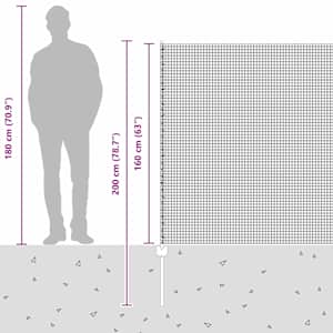 Venkovní svářečský drátěný plot s sloupky 25 x 1,6 m Šedá - obrázek 14