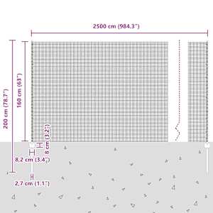 Venkovní svářečský drátěný plot s sloupky 25 x 1,6 m Šedá - obrázek 12