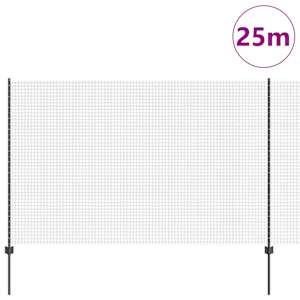 Venkovní svářečský drátěný plot s sloupky 25 x 1,6 m Šedá - obrázek 3