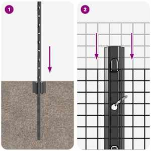 Plot s sloupkem Šedá 0,4 x 50 m Ocel a PVC - obrázek 7