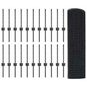 Plot s sloupkem Šedá 0,4 x 50 m Ocel a PVC - obrázek 5